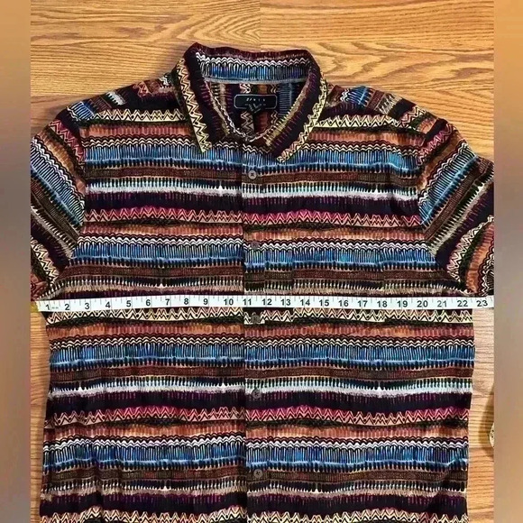 21 Men An American Brand Black Aztec Button Colorful Casual Festival Size XL - Picture 7 of 9